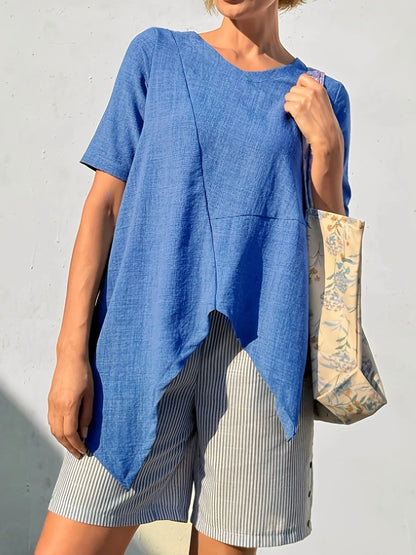 Asymmetric Hem Relaxed Fit T-Shirt