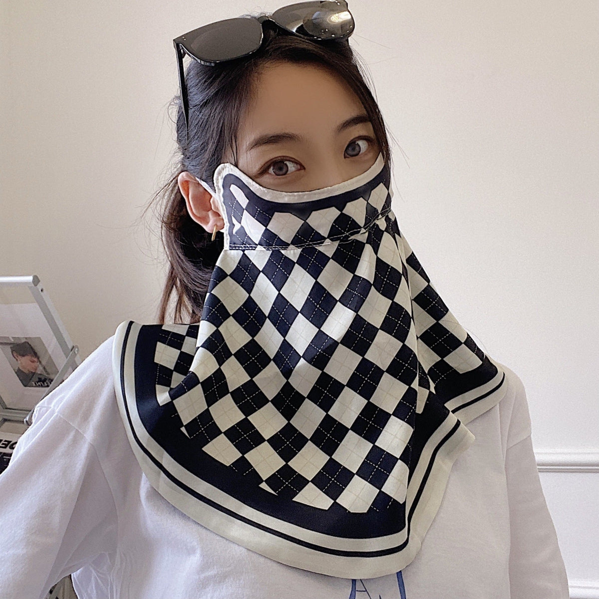 Female Printed Breathable Eye Corner Protection Summer Sunscreen Mask
