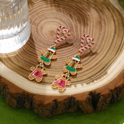 Christmas Gingerbread Man Dangle Earrings