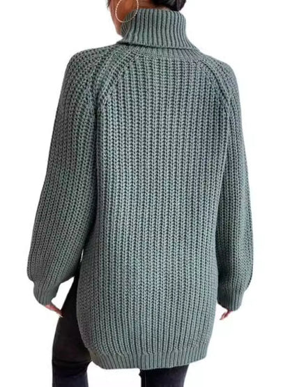 Full Size Turtleneck Long Sleeve Sweater Plus Size