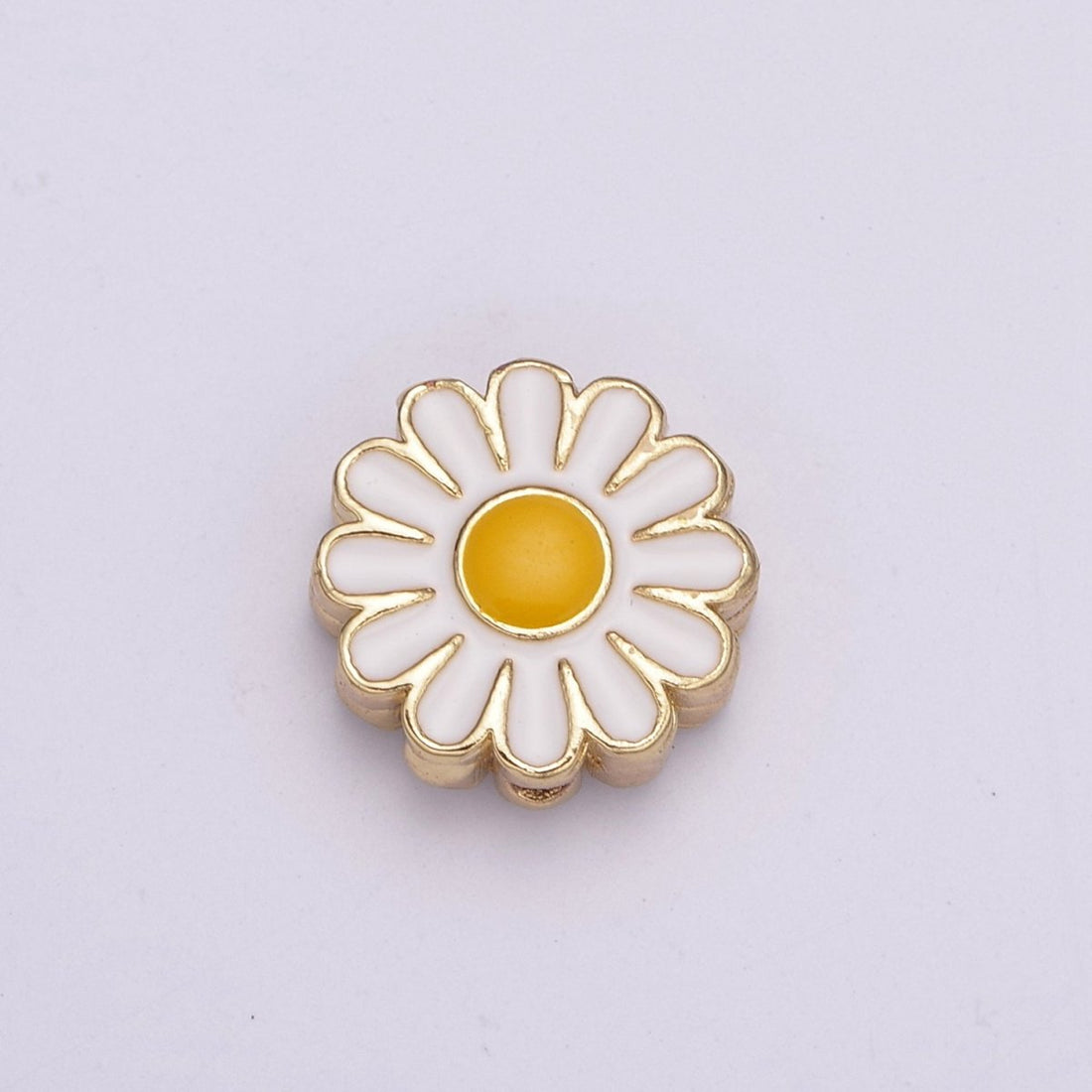 10mm Daisy Flower Bead Spacer White Mini Floral Nature Gold Filled Art Jewelry Making Beads B-765
