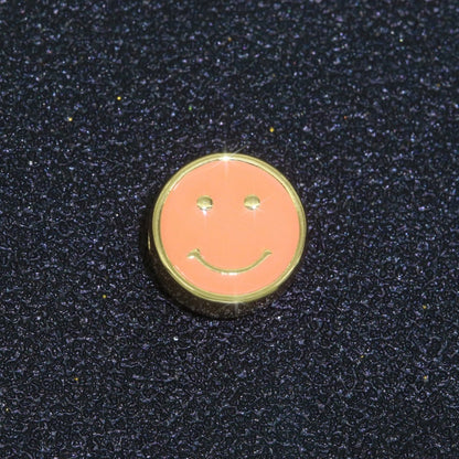 10mm Enamel Heart Smiley Face Bead, Emoji Bead, Happy Face, Gold Cute Spacer Bead, Necklace And Bracelet Making, Jewelry Supply B-609 B-610