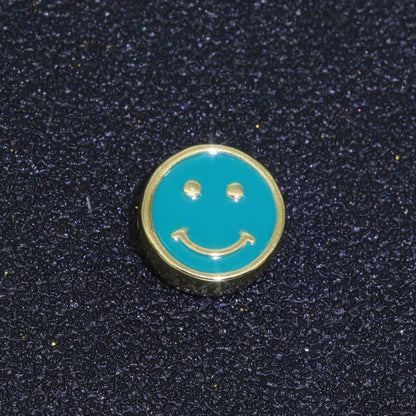 10mm Enamel Heart Smiley Face Bead, Emoji Bead, Happy Face, Gold Cute Spacer Bead, Necklace And Bracelet Making, Jewelry Supply B-609 B-610