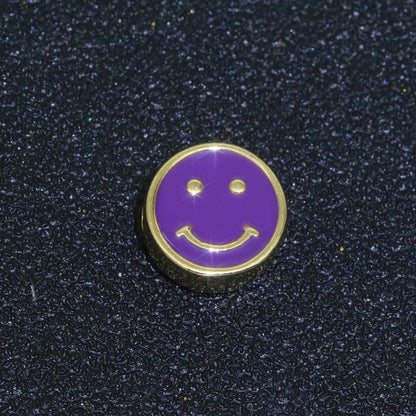 10mm Enamel Heart Smiley Face Bead, Emoji Bead, Happy Face, Gold Cute Spacer Bead, Necklace And Bracelet Making, Jewelry Supply B-609 B-610