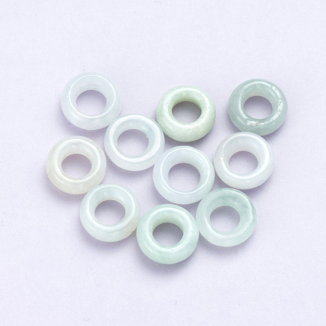 10mm Natural Gemstone Green Jade Round Donut Findings | Z859