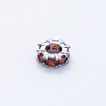 10mm Personalized Baguette Birthstone CZ Rondelle Spacer Set | Beads-00077 ~ Beads-00088