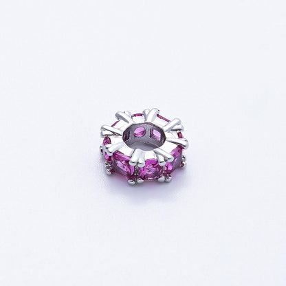 10mm Personalized Baguette Birthstone CZ Rondelle Spacer Set | Beads-00077 ~ Beads-00088