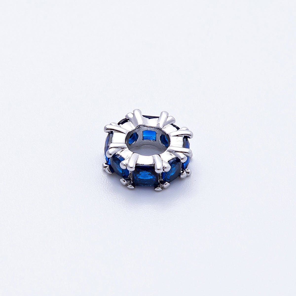 10mm Personalized Baguette Birthstone CZ Rondelle Spacer Set | Beads-00077 ~ Beads-00088