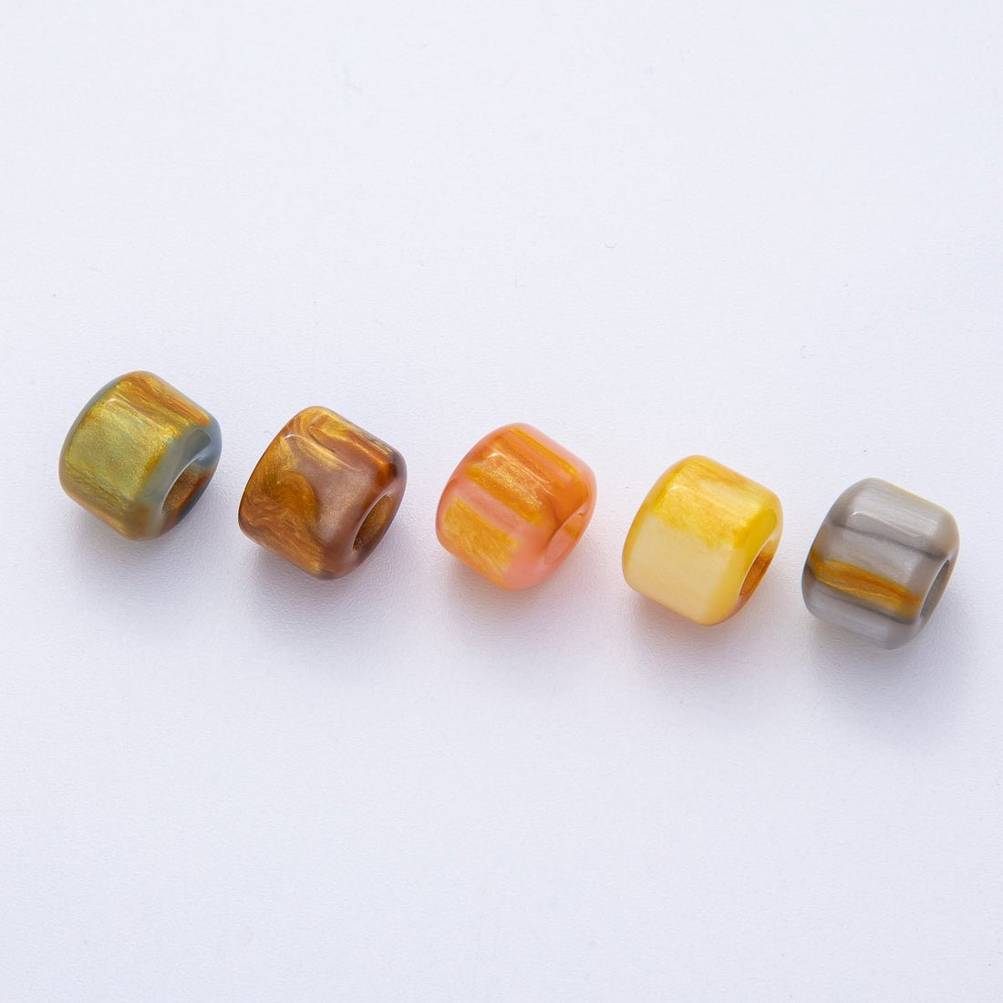 10pcs 12.5mm Blue, Pink, Grey, Yellow, Brown Glitter Acrylic Resin Rondelle Bead | B549 - B851