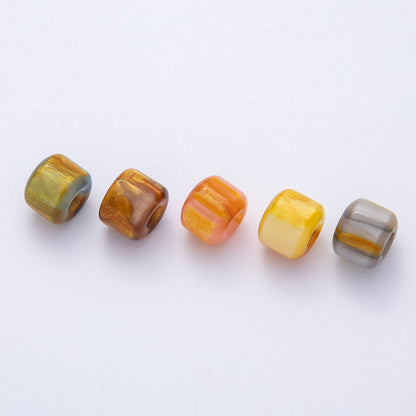 10pcs 12.5mm Blue, Pink, Grey, Yellow, Brown Glitter Acrylic Resin Rondelle Bead | B549 - B851