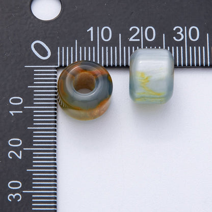 10pcs 12.5mm Blue, Pink, Grey, Yellow, Brown Glitter Acrylic Resin Rondelle Bead | B549 - B851