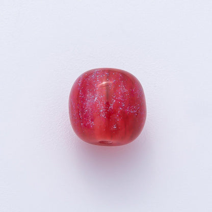 10pcs 12mm Black, Red, Blue, Grey, Green Glitter Resin Round Bead | B675 - B678