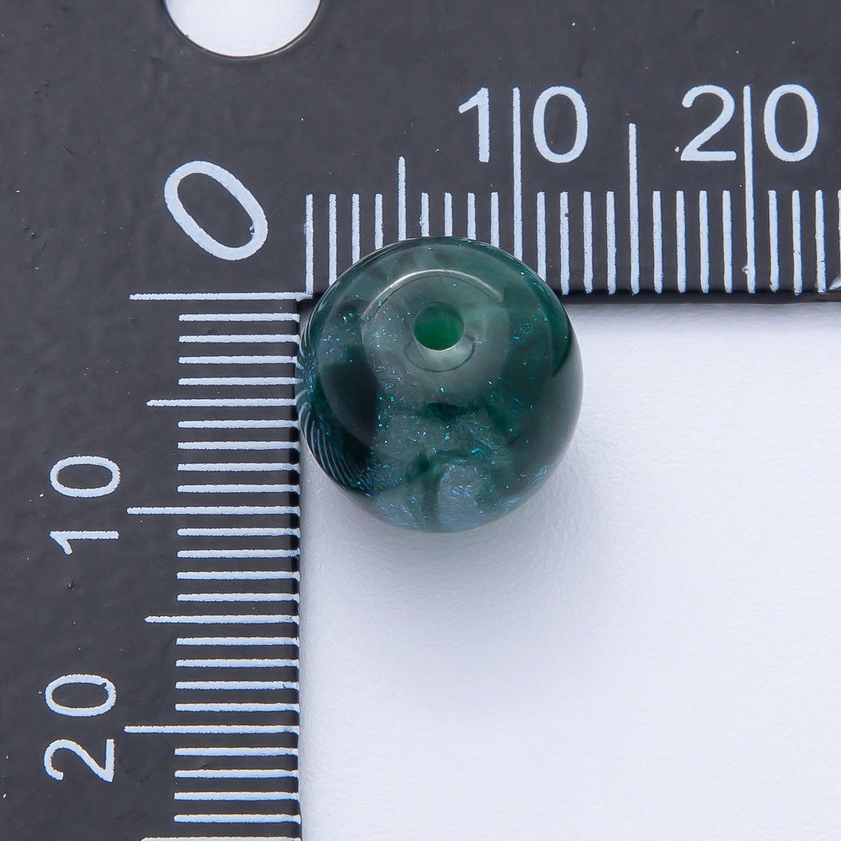 10pcs 12mm Black, Red, Blue, Grey, Green Glitter Resin Round Bead | B675 - B678