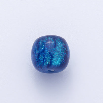 10pcs 12mm Black, Red, Blue, Grey, Green Glitter Resin Round Bead | B675 - B678