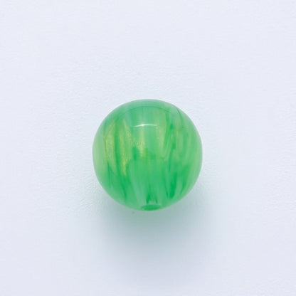10pcs 12mm Black, White, Blue, Green, Grey, Pink, Red, Teal Glitter Resin Round Bead | B686 - B694
