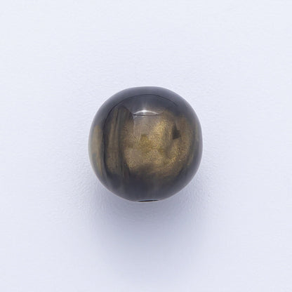 10pcs 12mm Black, White, Blue, Green, Grey, Pink, Red, Teal Glitter Resin Round Bead | B686 - B694