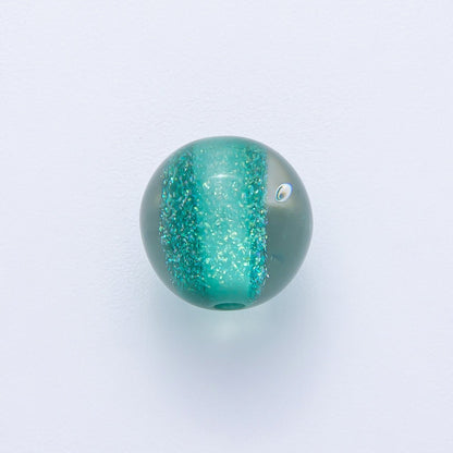 10pcs 12mm Green, Red, Grey, Purple, Black, Pink Glitter Resin Round Bead | B680 - B685