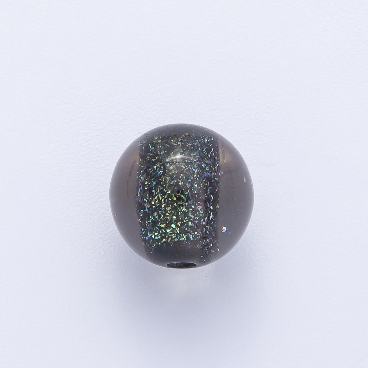 10pcs 12mm Green, Red, Grey, Purple, Black, Pink Glitter Resin Round Bead | B680 - B685
