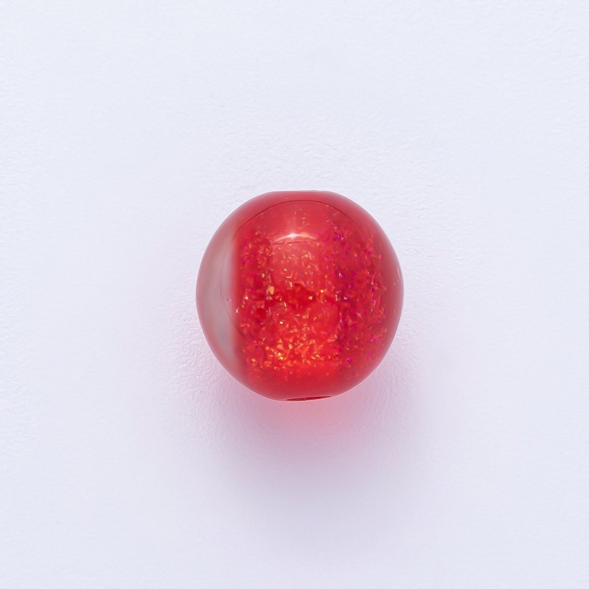 10pcs 12mm Green, Red, Grey, Purple, Black, Pink Glitter Resin Round Bead | B680 - B685