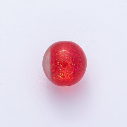 10pcs 12mm Green, Red, Grey, Purple, Black, Pink Glitter Resin Round Bead | B680 - B685