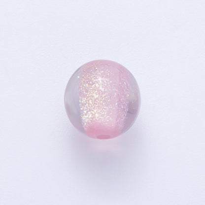 10pcs 12mm Green, Red, Grey, Purple, Black, Pink Glitter Resin Round Bead | B680 - B685