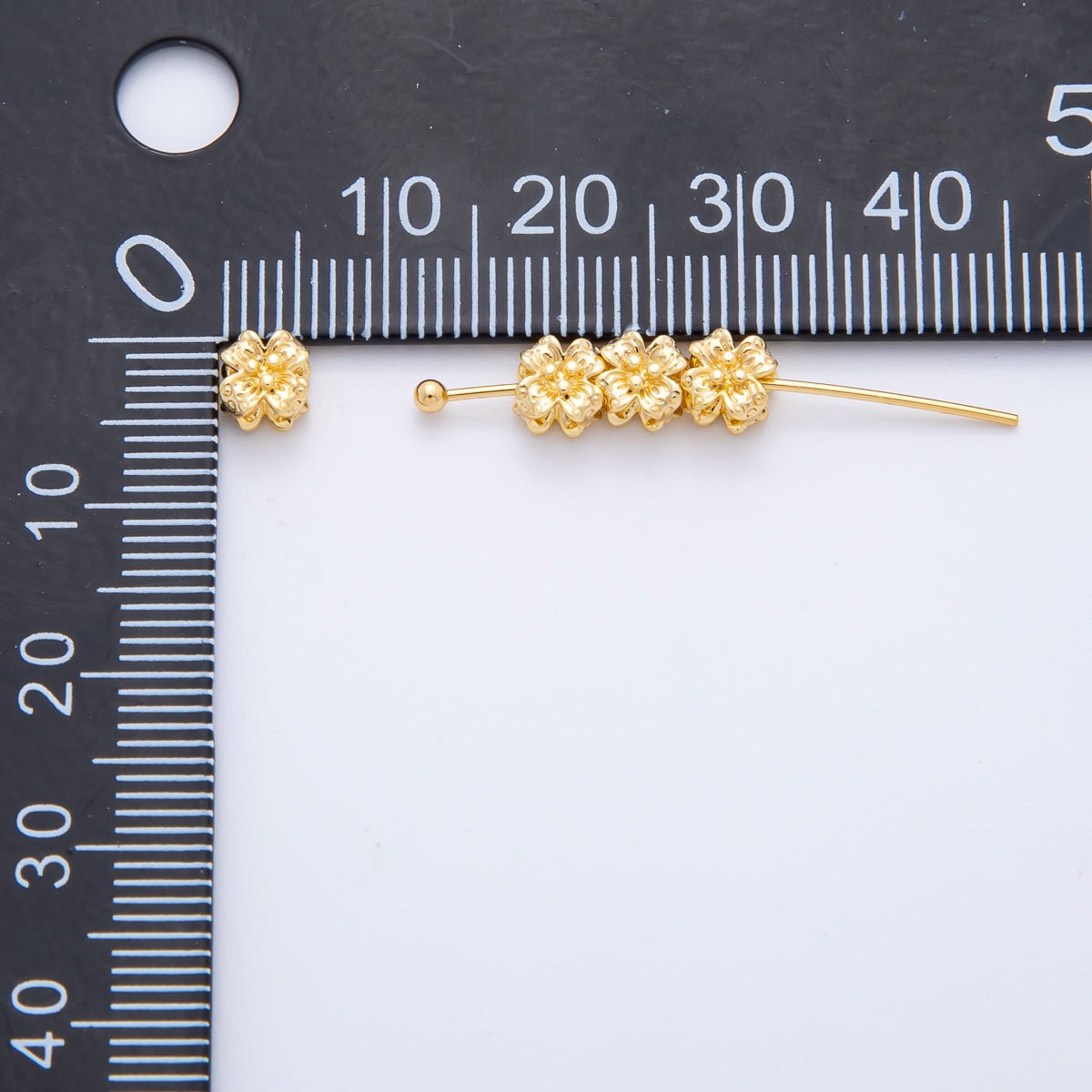 10pcs 18K Gold Filled 5mm Tiny Floral Flower Bead Spacer | AF-A1080
