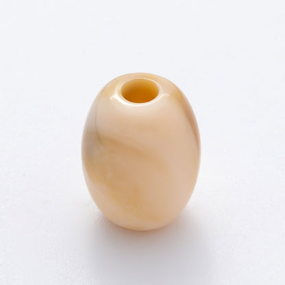 10pcs 18mm Dark Blue, Green, Brown, Light Blue, White Marble Resin Oval Bead Set | Beads-00029 - Beads-00033