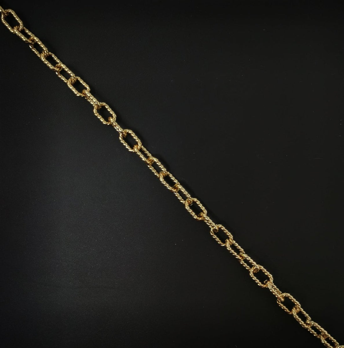 10x6mm 24k Gold Filled Paper Clip Chain Twisted Texturized Tubed Chain, Elongated Oval Chain by Yard for Necklace Bracelet Supply | ROLL-088