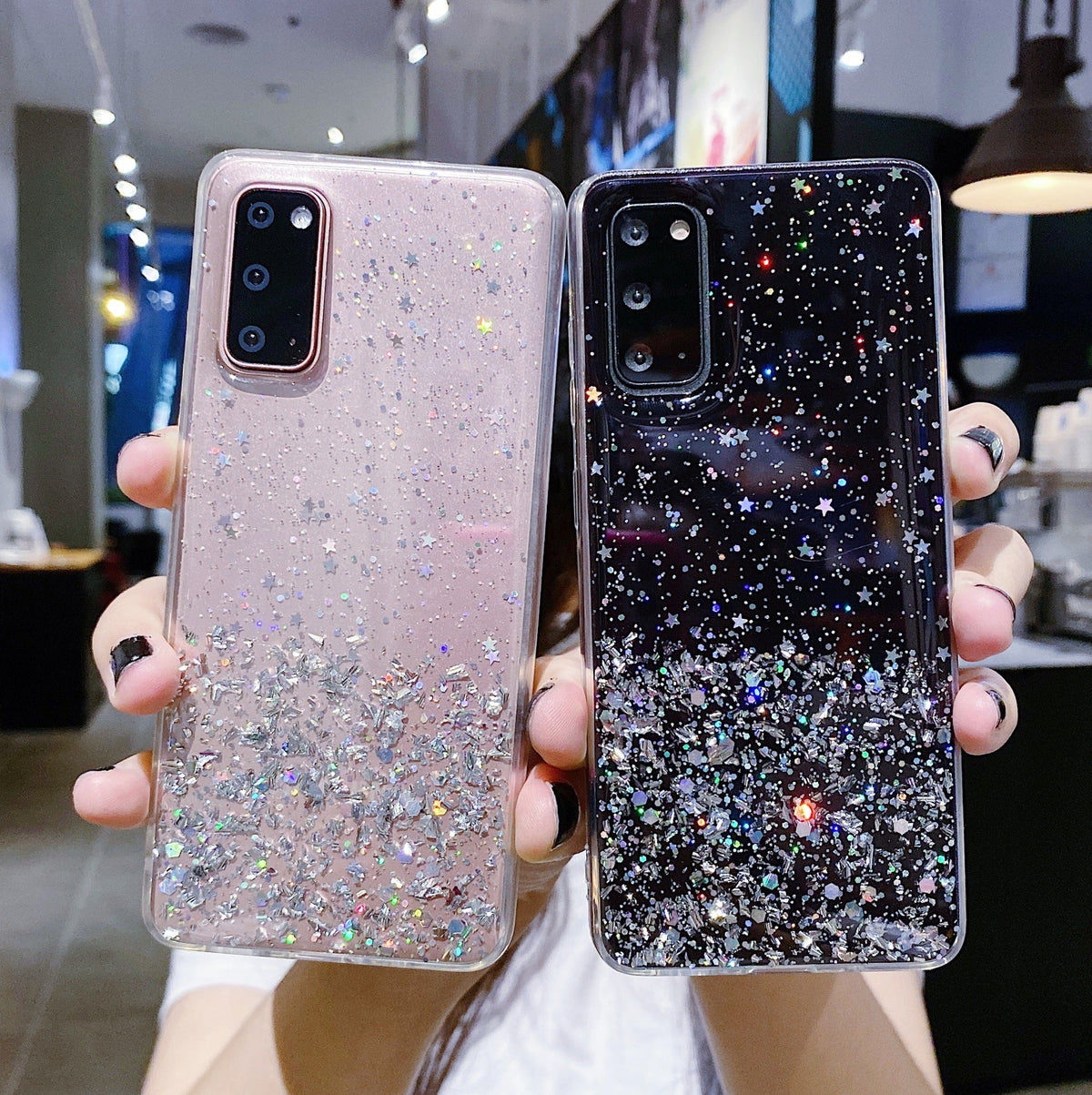 Starry Sky Silver Foil Epoxy Phone Case