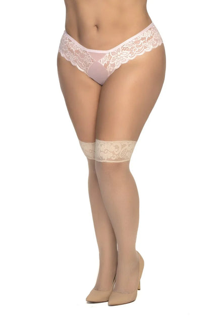 Mapale Nude Mesh  &amp; Lace Stockings