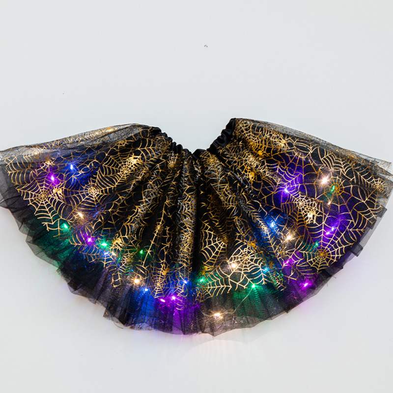 Magical &amp; Luminous  LED Princess Halloween Tutu Skirt Sequins Shiny Skirt