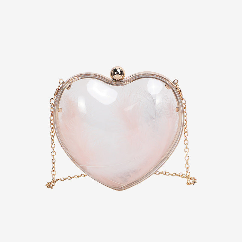 Transparent small bag heart shaped, women&