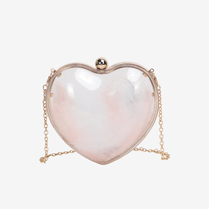 Transparent small bag heart shaped, women&