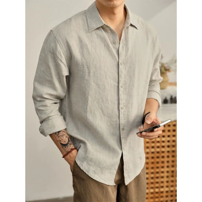 Slim-fit Fashionable Mens Shirt, Nouveau Riche Preppy Style, Long Sleeves