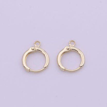 11.5mm Gold Open Loop Huggie Earring Supply | K-291 K-293