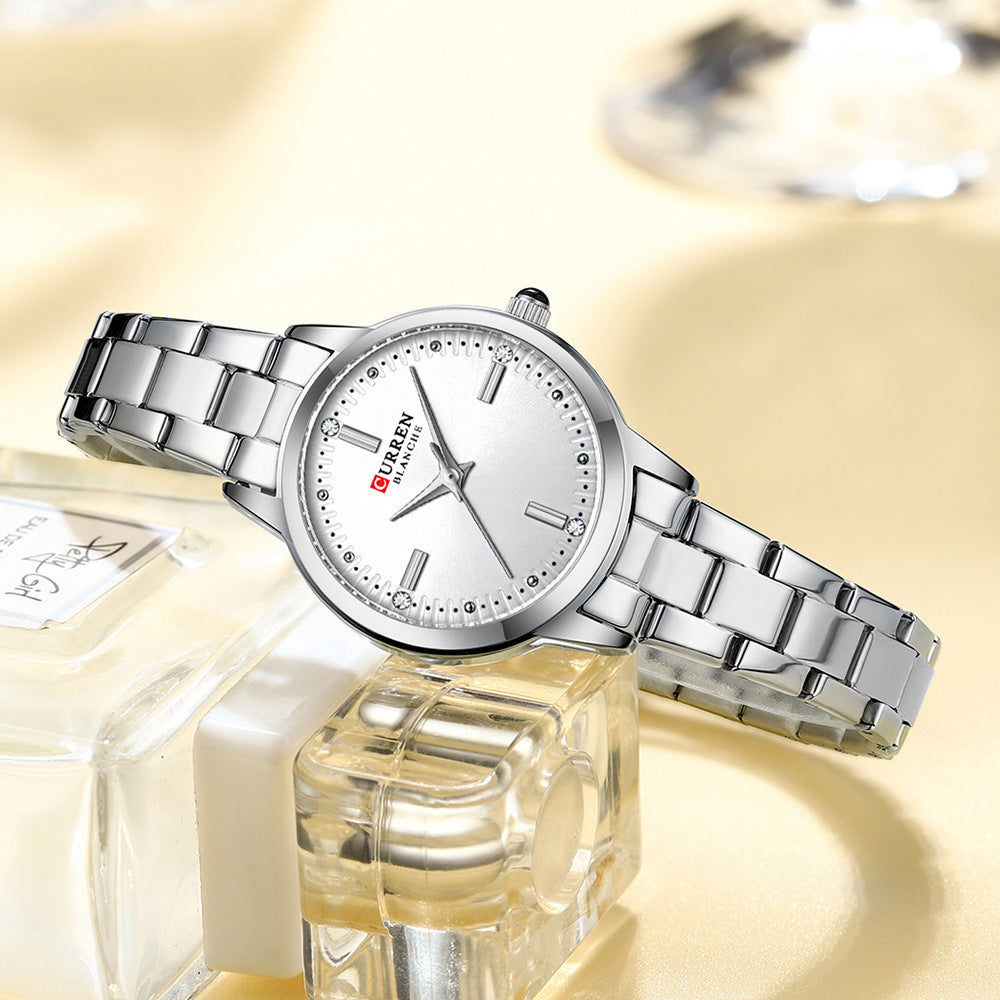 Quartz Steel Strap Rhinestone Women&