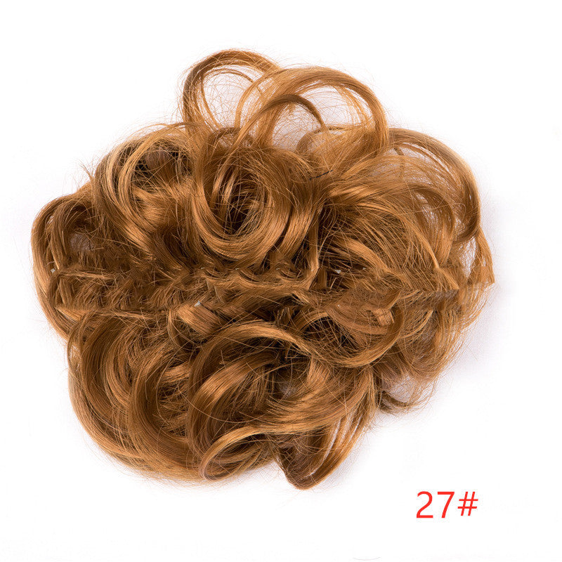 Fluffy Drawstring Curly Hair Bun Hair Set
