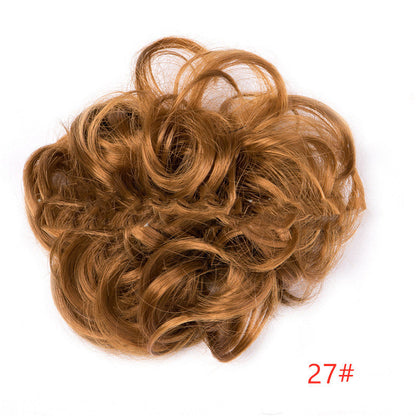 Fluffy Drawstring Curly Hair Bun Hair Set