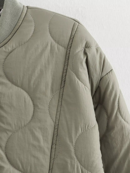 Quilted Button-Down Lightweight Jacket