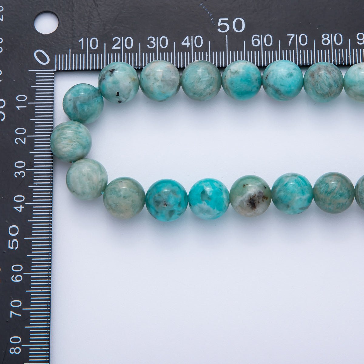 11.8mm Blue Teal Turquoise Natural Gemstone Round Strand Finding | WA-4101