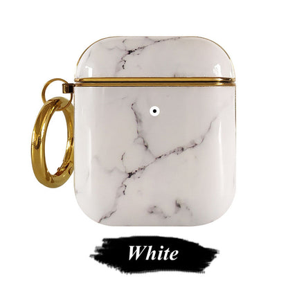 Compatible with Apple, Plating TPU Marble Pattern Soft Shell AirPods Cover