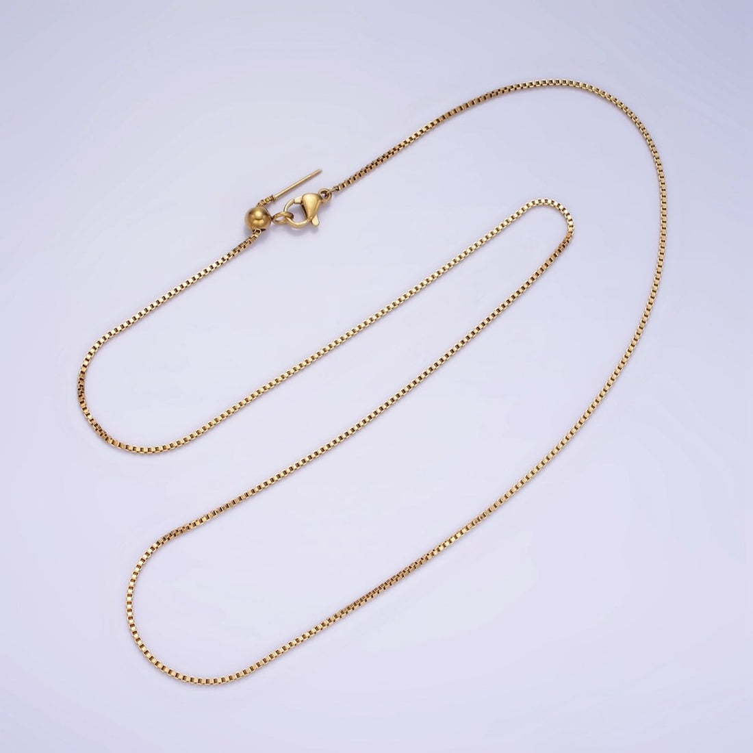 1.1mm Adjustable Box Chain Necklace Gold Up To 20" long | WA-2422