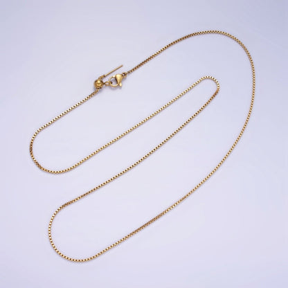 1.1mm Adjustable Box Chain Necklace Gold Up To 20" long | WA-2422