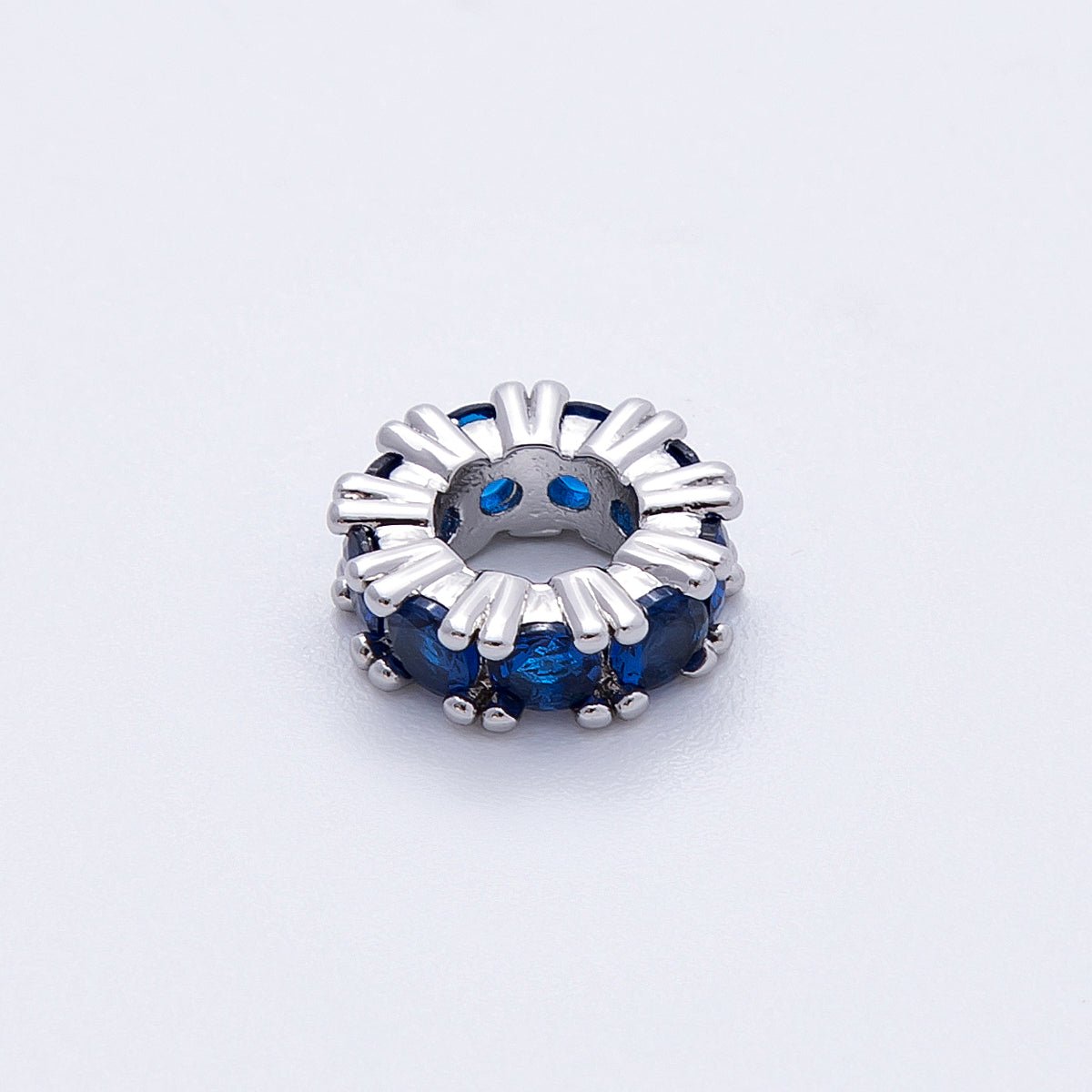 11mm Birthstone Micro Paved CZ Personalized Rondelle Spacer Set | Beads-00052 ~ Beads-00063