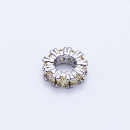 11mm Birthstone Micro Paved CZ Personalized Rondelle Spacer Set | Beads-00052 ~ Beads-00063