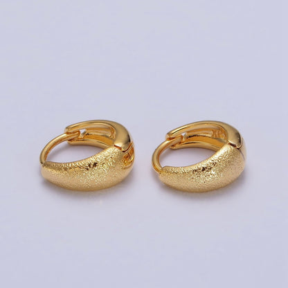 11mm Hammered Textured Dome Everyday Gold Huggie Earrings | AB121