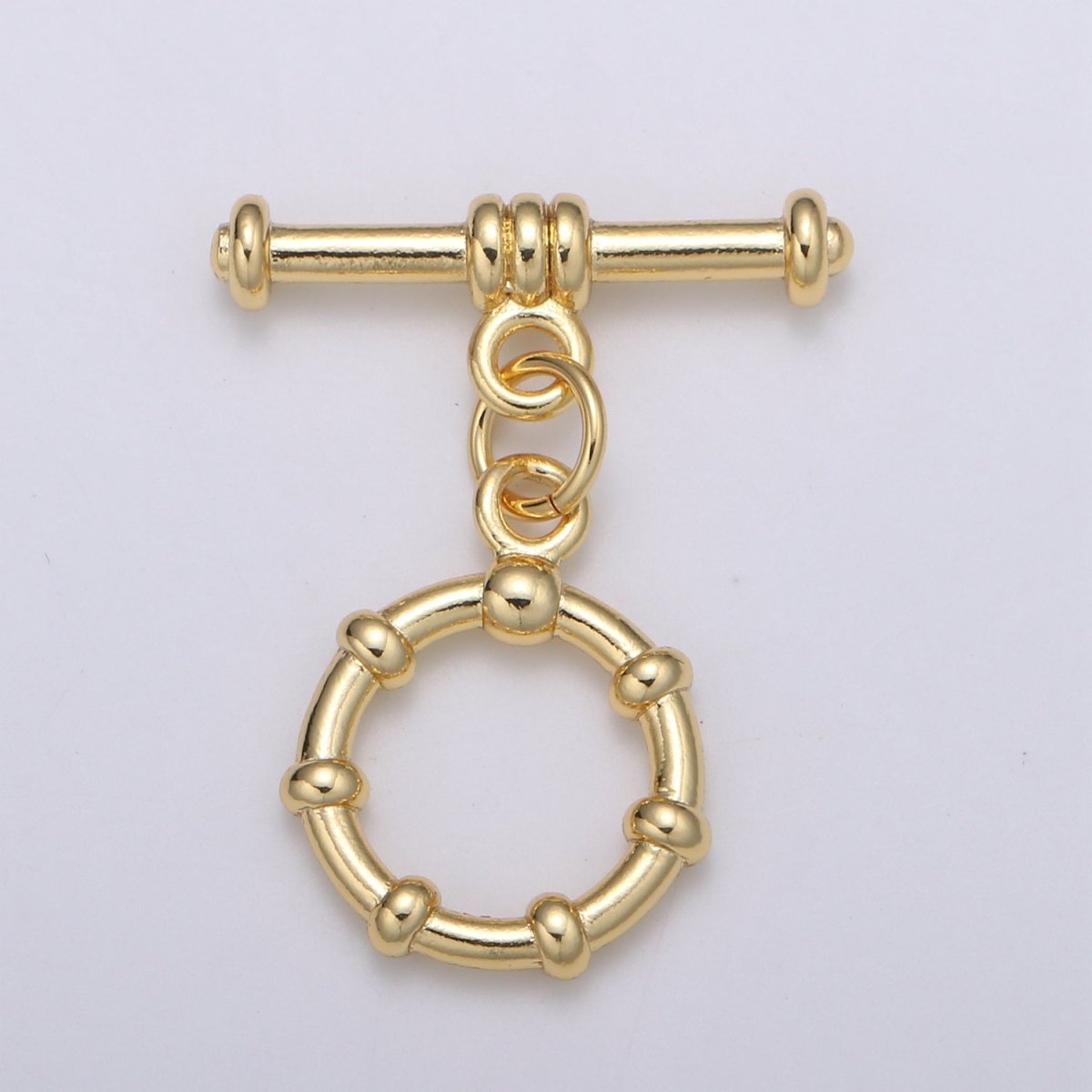 12 mm 24K Gold Buoy Toggle Clasp with jump ring Ship Wheel Clasp Ring, Charm Holder Clasp for Connector, Wristlet Holder L-143