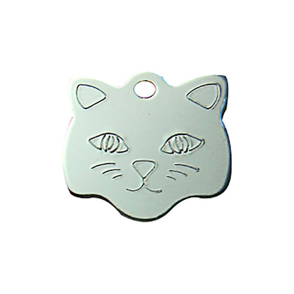 Cat head alumina pet tag
