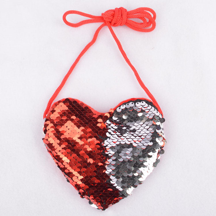 Sequined lanyard bag love children&