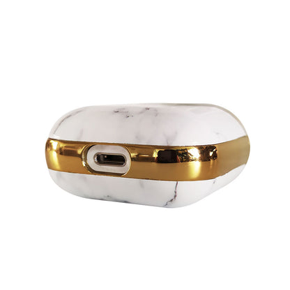Compatible with Apple, Plating TPU Marble Pattern Soft Shell AirPods Cover